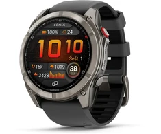 Išmanusis laikrodis Garmin fēnix® 8 Pro – 51 mm, AMOLED Sapphire, titanas su grafito spalvos / juodu silikoniniu dirželiu | 010-03199-11