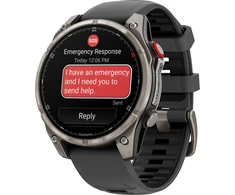Išmanusis laikrodis Garmin fēnix® 8 Pro – 47 mm, AMOLED Sapphire, titanas su grafito spalvos / juodu silikoniniu dirželiu