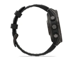 Išmanusis laikrodis Garmin fēnix® 8 Pro – 47 mm, AMOLED Sapphire, Pilkos anglies spalvos DLC titanas su juodos / pilkos akmenukų spalvos silikoniniu dirželiu