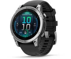 Išmanusis laikrodis Garmin Fenix E,47mm,  Nerūdijančio plieno korpusa su juodos spalvos silikoniniu dirželiu