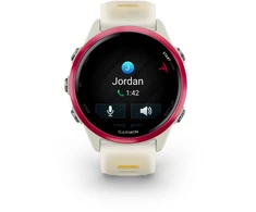 Išmanusis laikrodis Garmin Forerunner® 570 - 42mm Rožinės spalvos aliuminis su permatomu kreminės / mango spalvos dirželiu