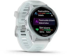 Išmanusis laikrodis Garmin Forerunner® 570 - 47mm, Ryškiai geltonos spalvos aliuminis su permatomu baltojo akmens / turkio spalvos dirželiu
