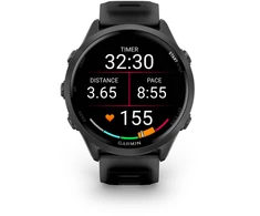 Išmanusis laikrodis Garmin Forerunner® 570 - 47mm, Pilkai melsvos spalvos aliuminis su permatomu juodu / juodu dirželiu