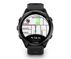 Išmanusis laikrodis Garmin Forerunner 970, Pilkos spalvos DLC titanas su juodu korpusu ir juodu / permatomu baltojo akmens dirželiu