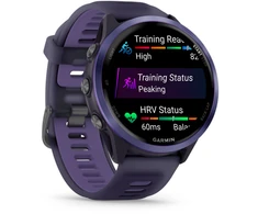 Išmanusis laikrodis Garmin  Forerunner® 570 - 47mm, Indigo spalvos aliuminis su permatomu imperinės rožinės / indigo spalvos dirželiu