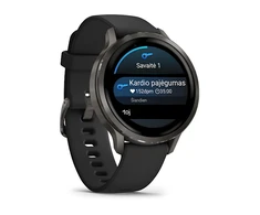Išmanusis laikrodis Garmin Venu® 4 - 41 mm Skalūno spalvos su juodu silikoniniu dirželiu | 010-03013-02