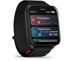 Išmanusis laikrodis Garmin Venu® X1, Juodos spalvos su pilko titano nugarėle ir juodos spalvos „ComfortFit“ nailoniniu dirželiu