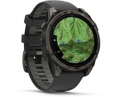 Garmin Išmanusis laikrodis Fenix 8 – 47 mm, AMOLED Sapphire, Pilkos anglies spalvos DLC titanas su juodai pilkos spalvos silikoniniu dirželiu
