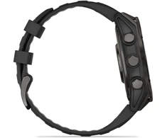 Garmin Išmanusis laikrodis Fenix 8 – 47 mm, AMOLED Sapphire, Pilkos anglies spalvos DLC titanas su juodai pilkos spalvos silikoniniu dirželiu