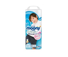 Japoniškos MOONY sauskelnės-kelnaitės, XXL, 13-28 kg, berniukams, 26 vnt.
