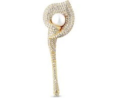 Blizganti paauksuota sagė Jwl Luxury Pearls Calla Flower, 2 viename (JL0815)