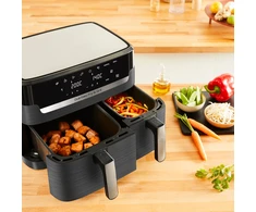 Karšto oro gruzdintuvė Tefal Dual Easy Fry &amp; Grill EY905B, 2700 W, 2 krepšeliai (5,2 litro + 3,1 litro)