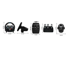 Logitech G29 SE Driving Force žaidimų vairas su pedalais, su „Force Feedback“ technologija + Logitech G Driving Force pavarų perjungimo svirtis, skirta PS5, PS4 ir PC (991-000557)