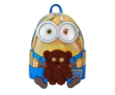 Loungefly Minions Iridescent Bob Cosplay mini kuprinė, 25,4 cm, geltona / mėlyna