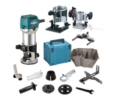 Makita RT0702CX2J Freza 710W 6- 8mm, 10.000 - 34.000 r/min 1,8kg + Priedai