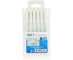Marvy Uchida grafiniai rašikliai #4600-6V, 6 vnt. | spalva: juoda