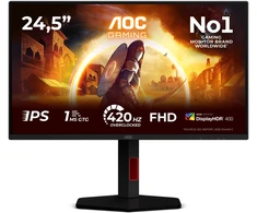 Monitorius AOC 25G4KUR – 25 colių | Fast IPS | FHD | 16:9 | 420 Hz | 1 ms | 1920 x 1080 pikselių | juodos spalvos
