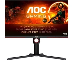 Žaidimų monitorius AOC Q27G3XMN /BK/27 "/VA /2560 x 1440 pikselių/ 16:9/ 1 ms /700 cd/m² /Juodas/ 180 Hz
