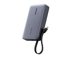 Nešiojamasis įkroviklis 20 000 mAh UGREEN PB551, 145 W, USB ir USB-C, su integruotu kabeliu