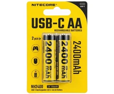 Nitecore NH2400 2400mAh USB-C įkraunamos AA baterijos, 2 vnt.