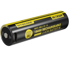 Nitecore NL1836R 18650 Li-Ion įkraunama baterija su USB-C, 3600 mAh, 6 A