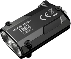 Nitecore TINI3 Žibintuvėlis-raktų pakabukas, 600 lm, 90 m, OLED ekranas, 330 mAh, USB-C, IP54, juodos spalvos