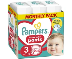 Pampers Pants sauskelnės-kelnaitės, 3 Dydis, 204 vnt., 6–11 kg