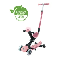 Paspirtukas GLOBBER Go Up Deluxe Lights, pastelinis rožinis