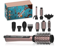 Plaukų formavimo šukos Cecotec CeramicCare 10in1 AirBrush, 1200 W, su jonizacija, juodos/rožinės spalvos