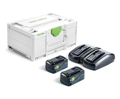 Akumuliatorių ir įkroviklio rinkinys Festool SYS 18V 2x5,0/TCL 6 DUO; 18 V; 2x5,0 Ah akum.