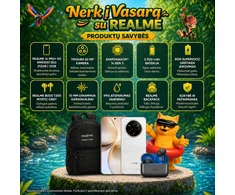 REALME VASAROS RINKINYS: Realme 14 PRO+ 5G 12/512GB Pearl White + Realme Buds T200 + Realme Backpack