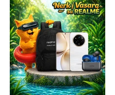 REALME VASAROS RINKINYS: Realme 14 PRO+ 5G 12/512GB Pearl White + Realme Buds T200 + Realme Backpack