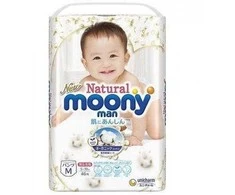Sauskelnės - kelnaitės MOONY Natural, M 5-10 kg, 46 vnt.