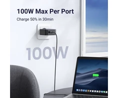 Sieninis įkroviklis UGREEN Nexode 100W, 3x USB-C + USB-A, GaN, Power Delivery, sulankstomas kištukas