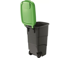 Šiukšlių dėžė Prosperplast Wheeler, 90L, žalios/pilkos spalvos