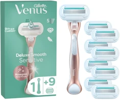 Skustuvas moterims Gillette Venus Deluxe Smooth Sensitive Rosegold + 9 skutimosi galvutės