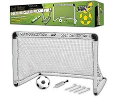 Sulankstomi futbolo vartai su kamuoliu ir pompa 90x61x59 cm