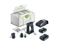Suktuvas-gręžtuvas Festool CXS 18 C 3,0-Set 18 V; 2x3,0 Ah akum.