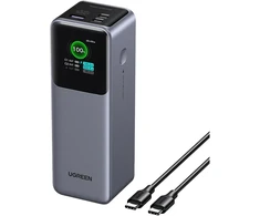 Nešiojama baterija UGREEN Nexode Power Bank, 200 W, 20,500 mAh, su išmaniuoju ekranu