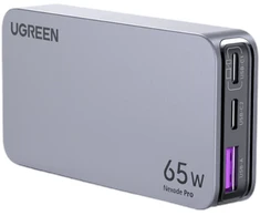 Mobiliųjų įrenginių ir nešiojamųjų kompiuterių sieninis įkroviklis UGREEN Pro 65W 3-Port GaN Ultra-Slim, su greituoju įkrovimu
