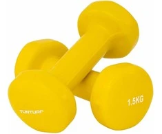 Viniliniai hanteliai TUNTURI 2 x 1,5 kg, Geltonos spalvos