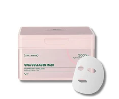 VT Cosmetics Cica Collagen Mask stangrinamųjų lakštinių veido kaukių rinkinys, 30 vnt.