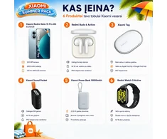 XIAOMI SUMMER PACK: Redmi Note 15 Pro 4G 8/256GB Glacier Blue + Xiaomi Power Bank 10000 mAh + Xiaomi Sound Pocket + Redmi Buds 6 Active + Xiaomi Tag + Redmi Watch 5 Active