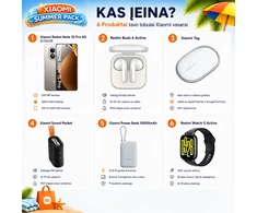 XIAOMI SUMMER PACK: Redmi Note 15 Pro 4G 8/256GB Titanium + Xiaomi Power Bank 10000 mAh + Xiaomi Sound Pocket + Redmi Buds 6 Active + Xiaomi Tag + Redmi Watch 5 Active