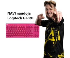 Žaidimų klaviatūra Logitech G Pro X TKL Lightspeed, US išdėstymas, Rožinės spalvos