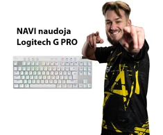 Žaidimų klaviatūra Logitech G Pro X TKL Lightspeed, US išdėstymas, Baltos spalvos