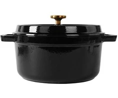 Apvalus emaliuotas ketaus puodas Zyle ZY01BKKI, juodas Ø27 cm, 5 l