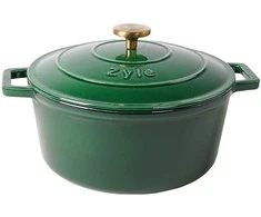 Apvalus emaliuotas ketaus puodas Zyle ZY020GRKI, žalias, Ø 27 cm, 6 l