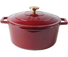 Apvalus emaliuotas ketaus puodas Zyle ZY020RKI, raudonas, Ø 27 cm, 6 l