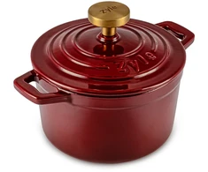 Apvalus emaliuotas ketaus puodas Zyle ZY03RKI Ø14 cm, raudonas